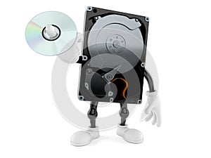 Hard disk character holding cd disc