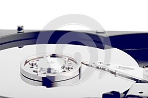 Hard Disk Close Up With Reflection