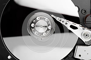 Hard Disk Close Up With Reflection
