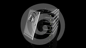 Hard Disk with the Cloud upload symbol