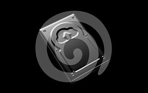 Hard Disk with the Cloud upload symbol