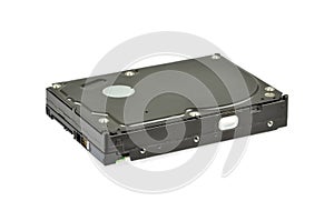 Hard disk computer on white