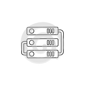 hard disk connection icon. Element for mobile concept and web apps. Thin line icon for website design and development, app develo