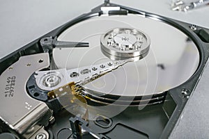 Hard disk discs. Open hdd hard disk. Data recovery from damaged media.
