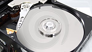 Hard disk drive for computer concept Working data storage read write