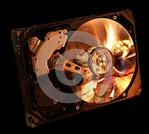 Hard Disk Drive on Fire