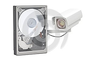 Hard Disk Drive HDD for security surveillance system, 3D rendering