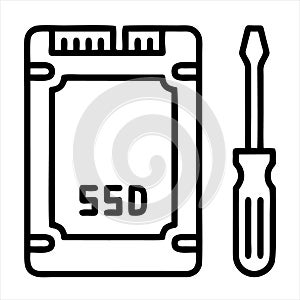 Hard disk drive icon isolated on white background from database and servers collection.