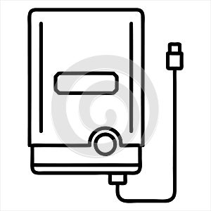 Hard disk drive icon isolated on white background from database and servers collection.