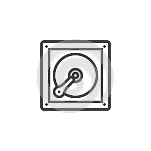 Hard disk drive line icon