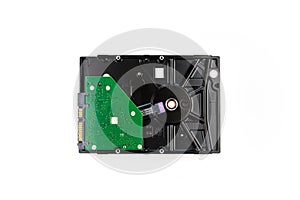 Hard disk drive on isolated white background
