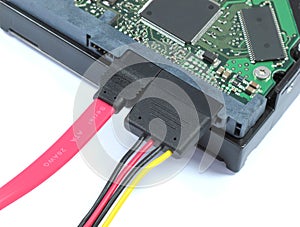 Hard Disk Drive with SATA & Power Pluged photo