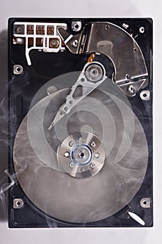 Hard disk drive with smoke