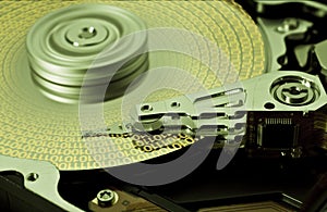 Hard disk drive with yellow data