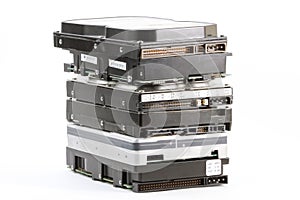 Hard Disk Drives on white background