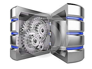 Hard disk with gears inside