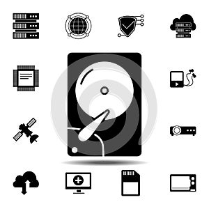 hard disk icon. Simple glyph vector element of Technology icons set for UI and UX, website or mobile application