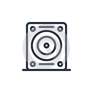 hard disk icon vector from hardware network concept. Thin line illustration of hard disk editable stroke. hard disk linear sign