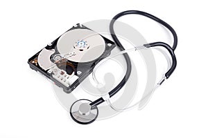 Hard disk with a stethoscope