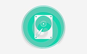Hard disk vector icon sign symbol