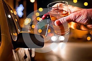 hard drinker with liqueur glass