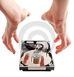 Hard drive details and hands