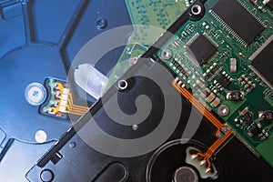 hard drive disk pattern back side closeup