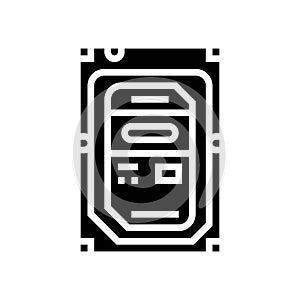 hard drive gaming pc glyph icon vector illustration