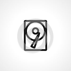Hard Drive HDD simple isolated web icon