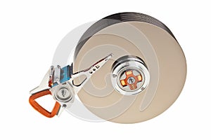 Hard drive internal parts.