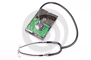 Hard drive and Stethoscope