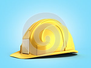 Hard hat background Construction tools 3d render on blue gradient