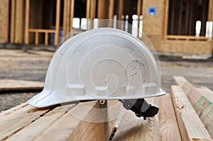 Hard Hat at Construction Site