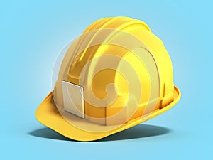 Hard hat helmet Construction tools 3d render on blue gradient