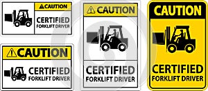 Hard Hat Labels, Caution Certified Forklift Driver