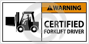 Hard Hat Labels, Warning Certified Forklift Driver