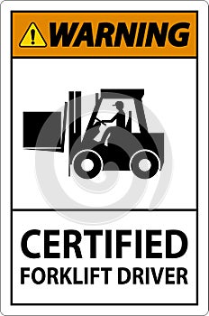 Hard Hat Labels, Warning Certified Forklift Driver