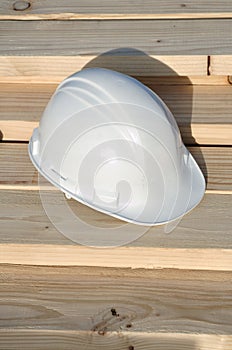 Hard Hat on Lumber