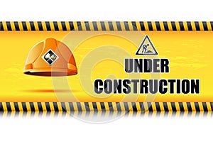 Hard Hat on Under Construction Board