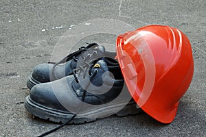 Hard Hat and Work Shoes
