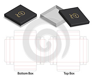 Hard paper box 3d mockup with dieline