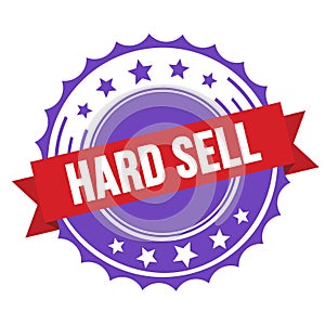 HARD SELL text on red violet ribbon stamp