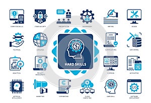 Hard Skills solid icon set
