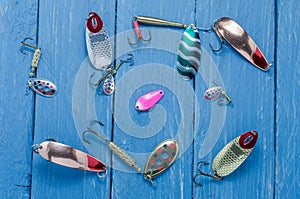 Hard and soft baits for catching predatory fish. Fishing accessories.