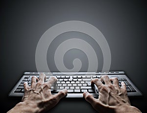 Hard typing on keyboard