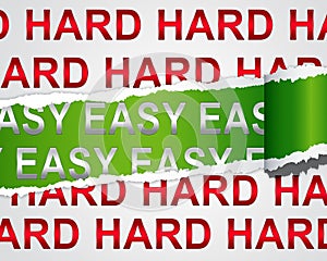 Hard Vs Easy Paper Represents Tough Choice Versus Difficult Problem - 3d Illustration