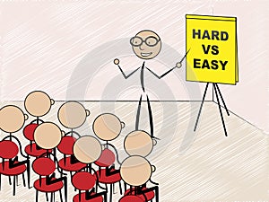 Hard Vs Easy Sign Represents Tough Choice Versus Difficult Problem - 3d Illustration