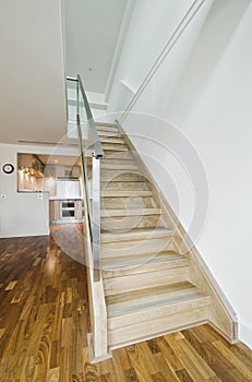 Hard wood staircase