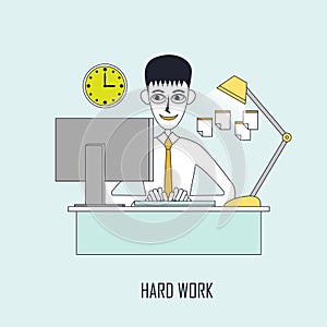 Hard work concept