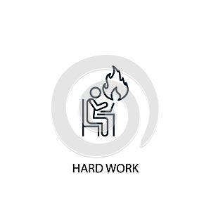 Hard work concept line icon. Simple